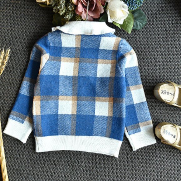 🍒 Plaid Knit Sweater & Skirt Outfit - Picture 4 of 6